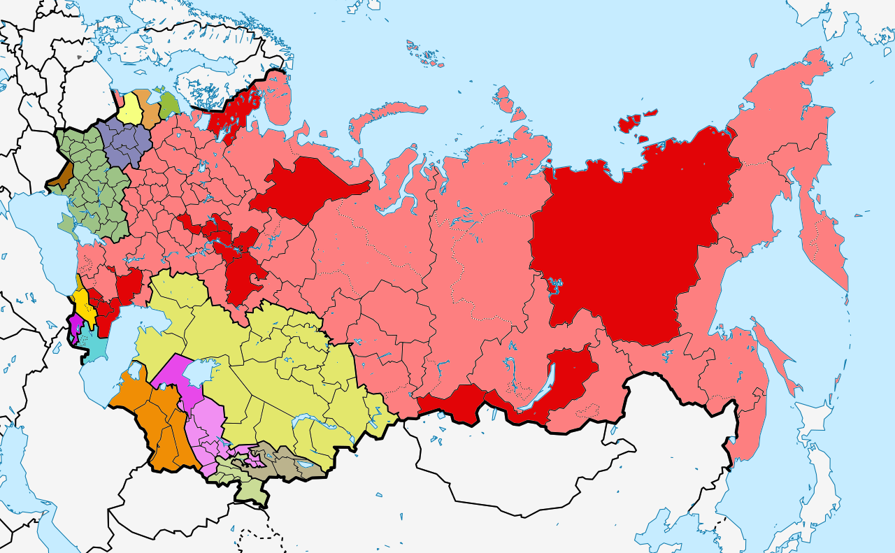 Политическая карта советского союза крупным планом на русском языке